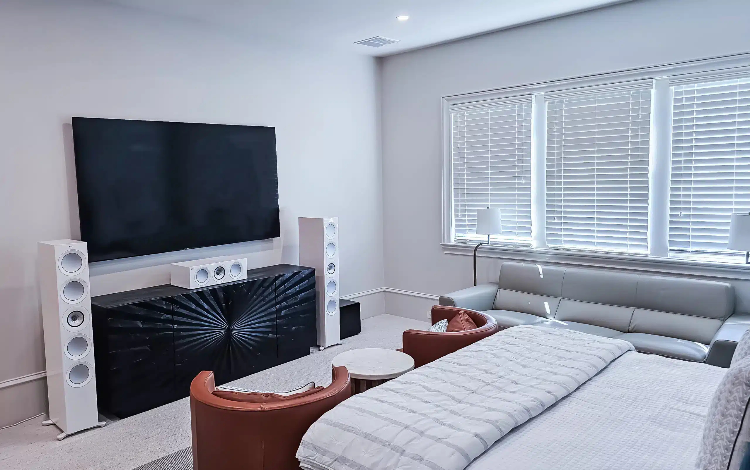 Residential audio and video system installed in Highland Park, TX home